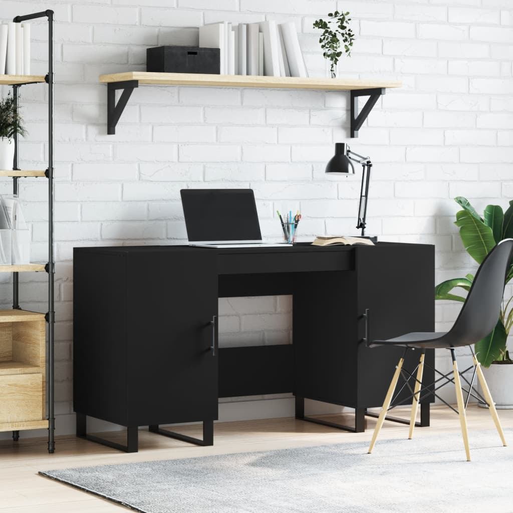 Berkfield Desk Black 140x50x75 cm Engineered Wood