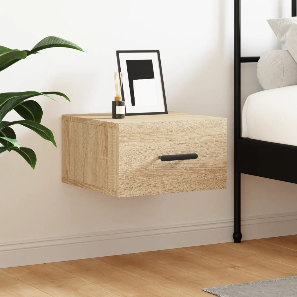 Berkfield Wall-mounted Bedside Cabinet Sonoma Oak 35x35x20 cm