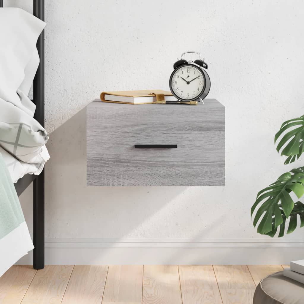 Berkfield Wall-mounted Bedside Cabinet Grey Sonoma 35x35x20 cm