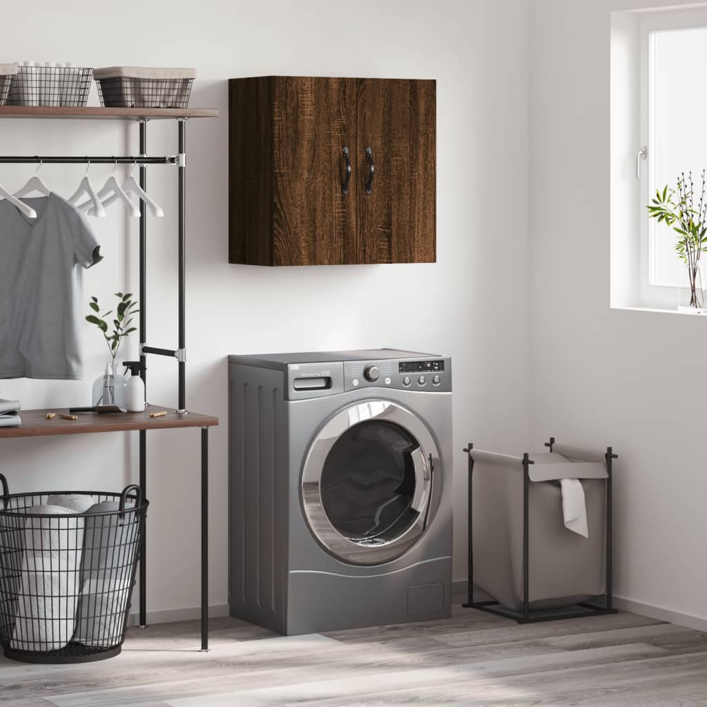 Berkfield Wall Cabinet Brown Oak 60x31x60 cm Engineered Wood