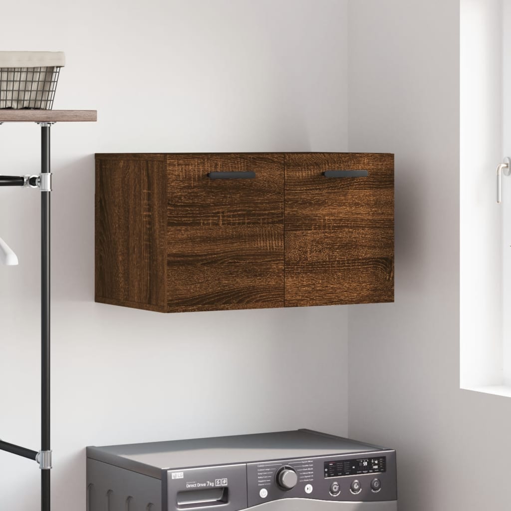 Berkfield Wall Cabinet Brown Oak 60x36.5x35 cm Engineered Wood