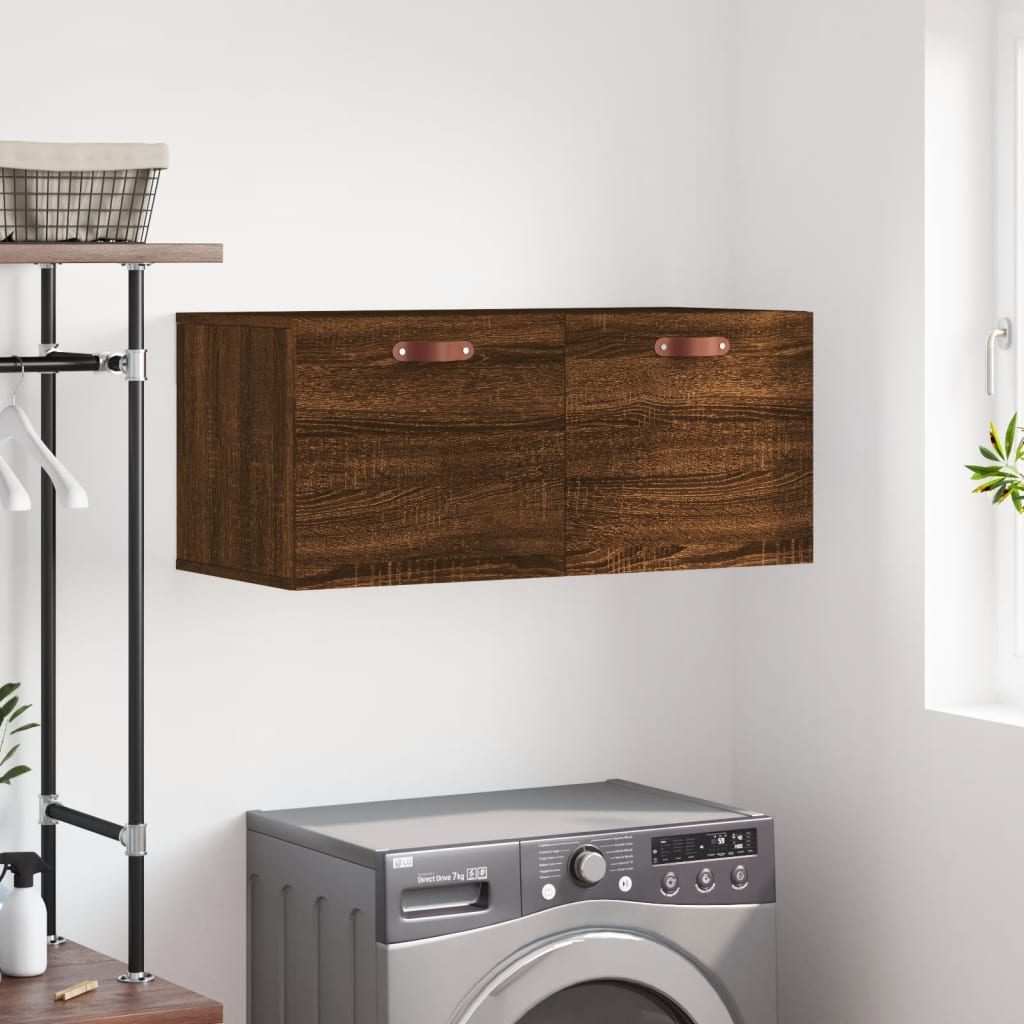 Berkfield Wall Cabinet Brown Oak 80x36.5x35 cm Engineered Wood