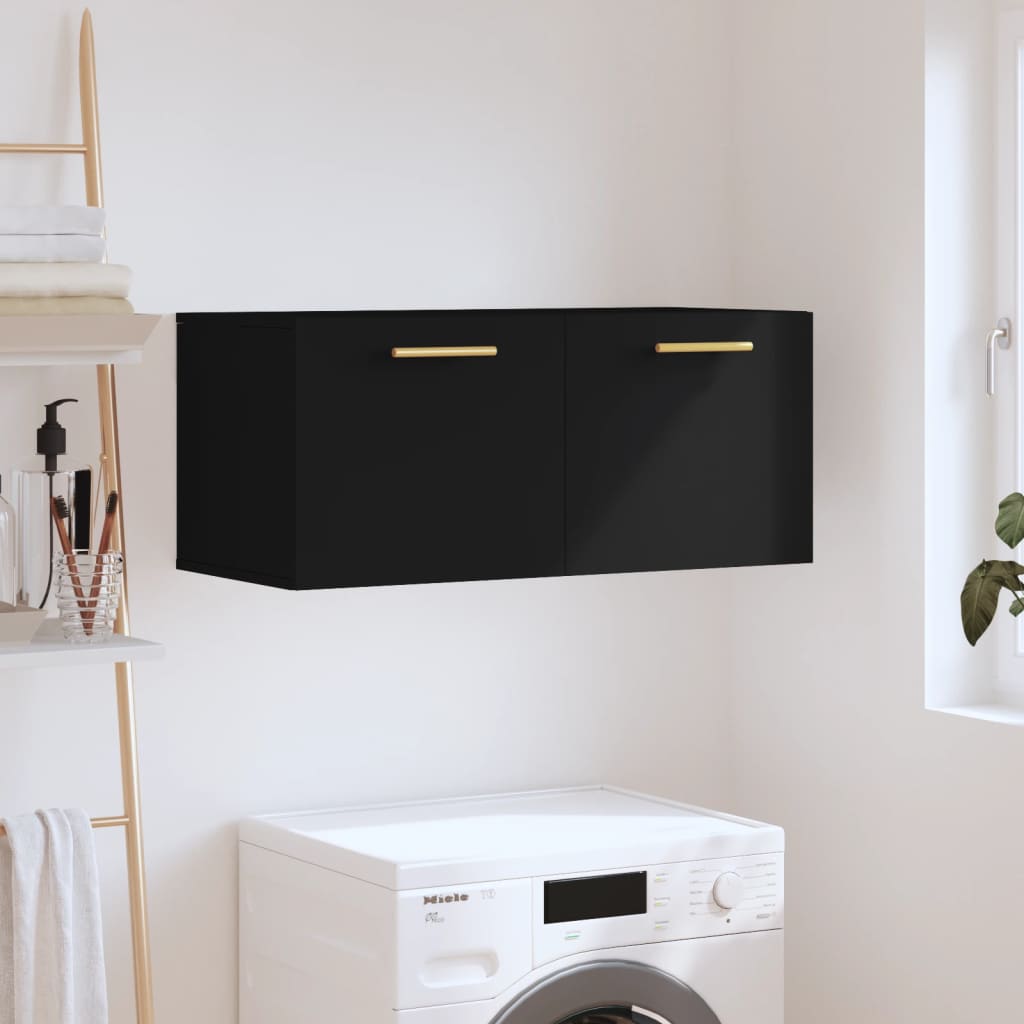 Berkfield Wall Cabinet Black 80x36.5x35 cm Engineered Wood