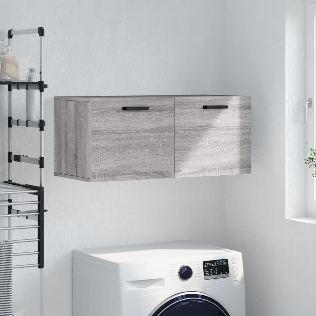 Berkfield Wall Cabinet Grey Sonoma 80x36.5x35 cm Engineered Wood