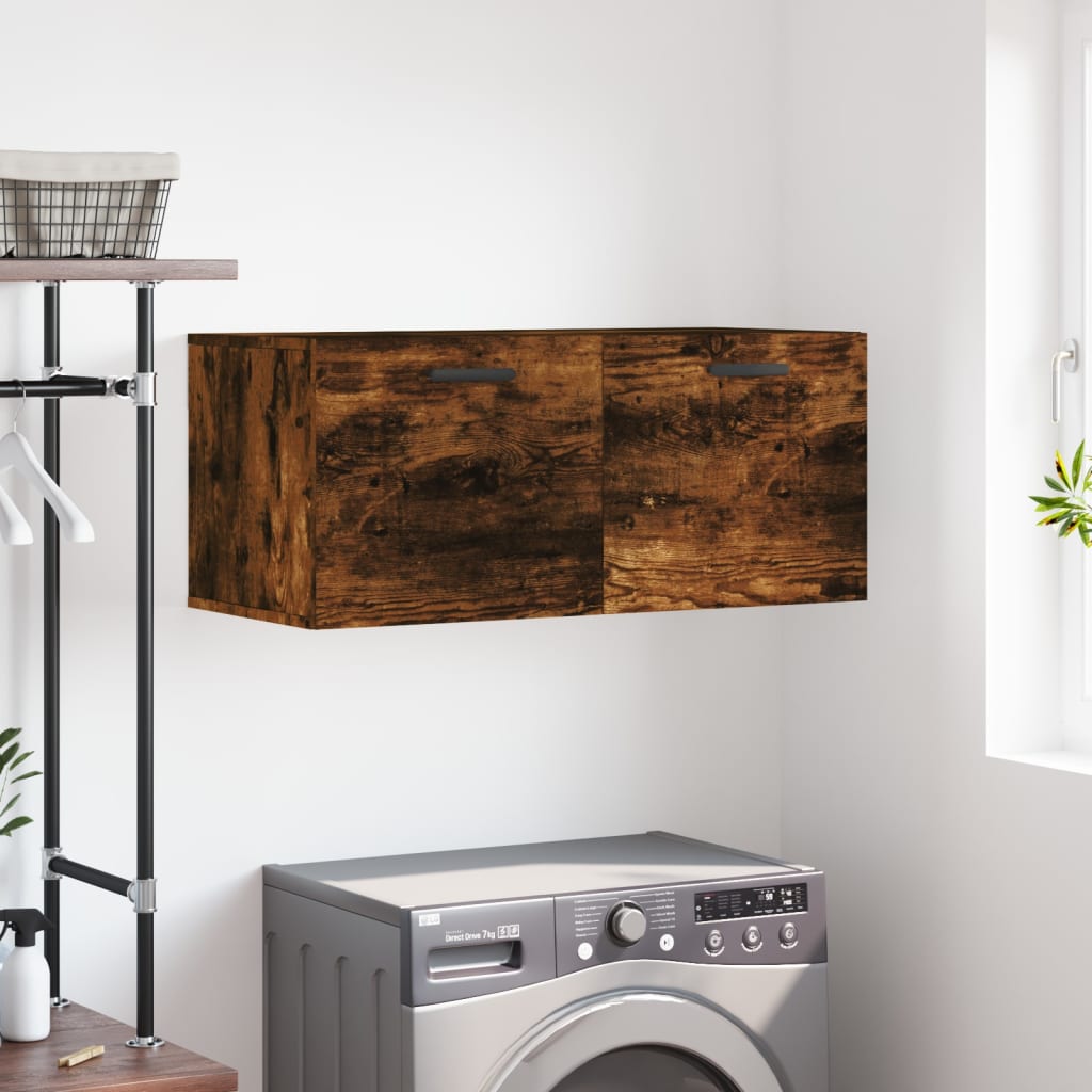 Berkfield Wall Cabinet Smoked Oak 80x36.5x35 cm Engineered Wood