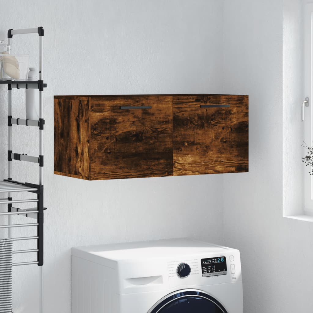 Berkfield Wall Cabinet Smoked Oak 80x36.5x35 cm Engineered Wood