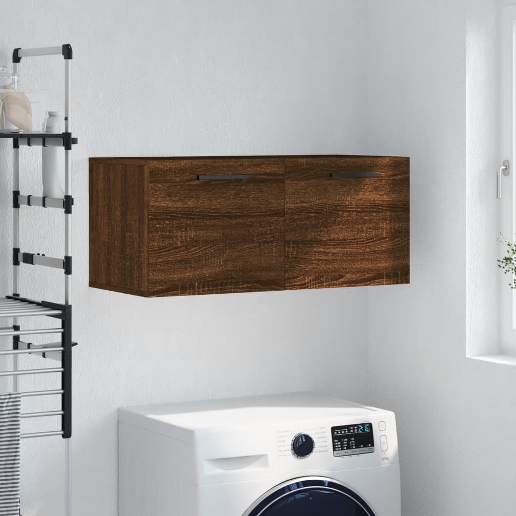 Berkfield Wall Cabinet Brown Oak 80x36.5x35 cm Engineered Wood