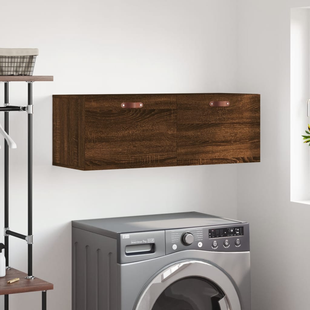 Berkfield Wall Cabinet Brown Oak 100x36.5x35 cm Engineered Wood