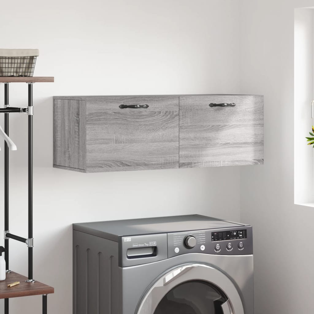 Berkfield Wall Cabinet Grey Sonoma 100x36.5x35 cm Engineered Wood
