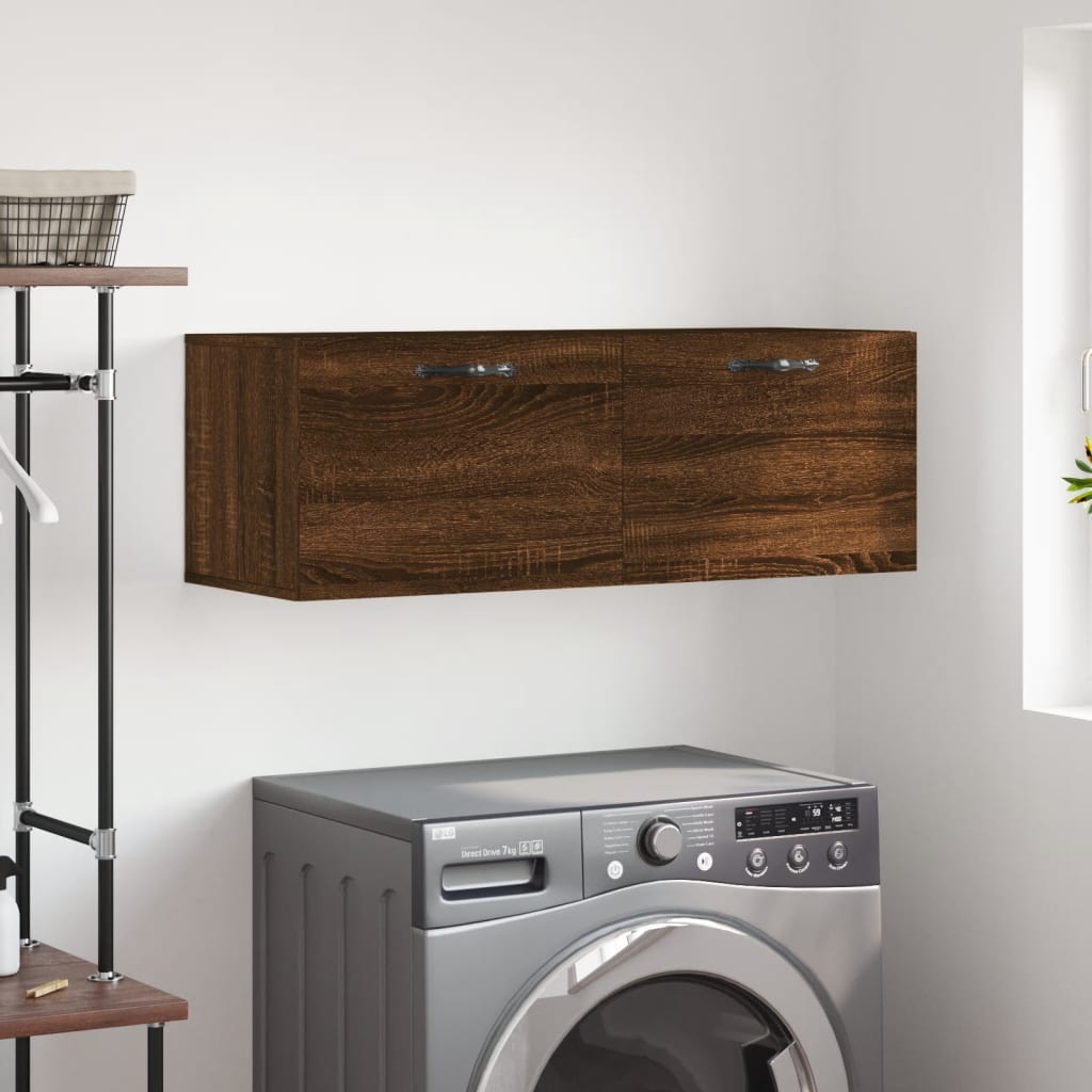 Berkfield Wall Cabinet Brown Oak 100x36.5x35 cm Engineered Wood