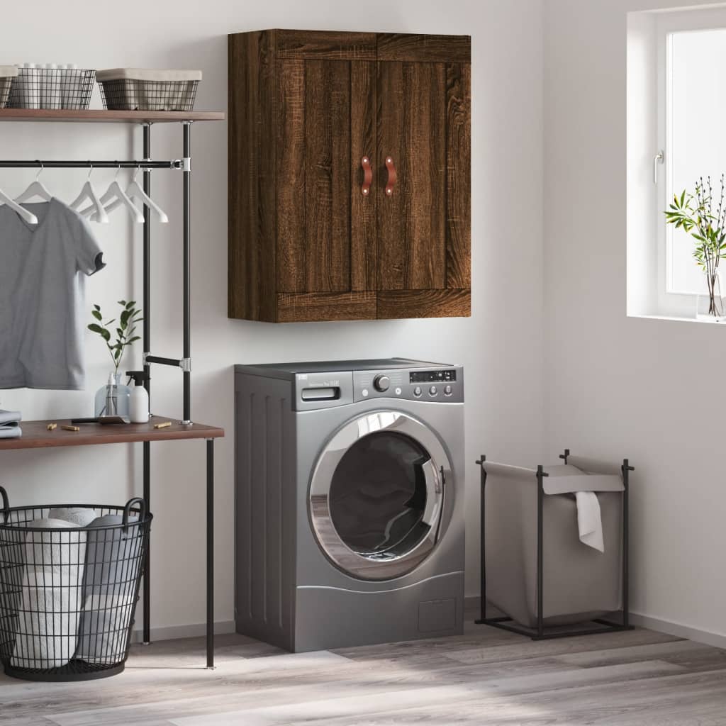 Berkfield Wall Mounted Cabinet Brown Oak 69.5x34x90 cm Engineered Wood
