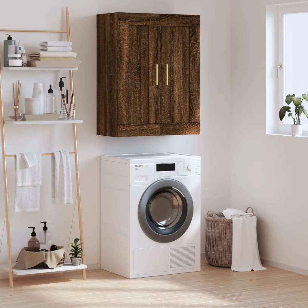 Berkfield Wall Mounted Cabinet Brown Oak 69.5x34x90 cm Engineered Wood