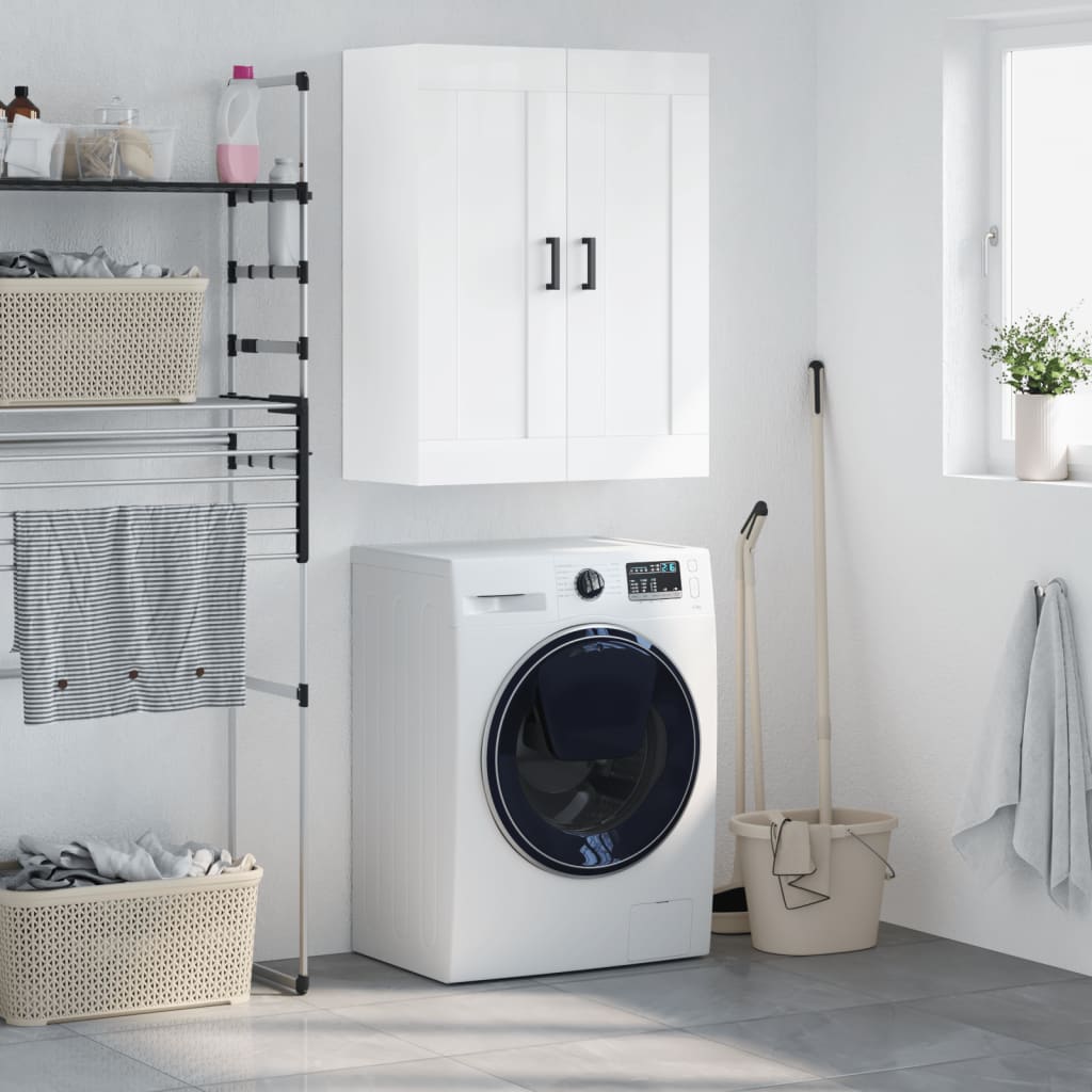 Berkfield Wall Mounted Cabinet High Gloss White 69.5x34x90 cm Engineered Wood