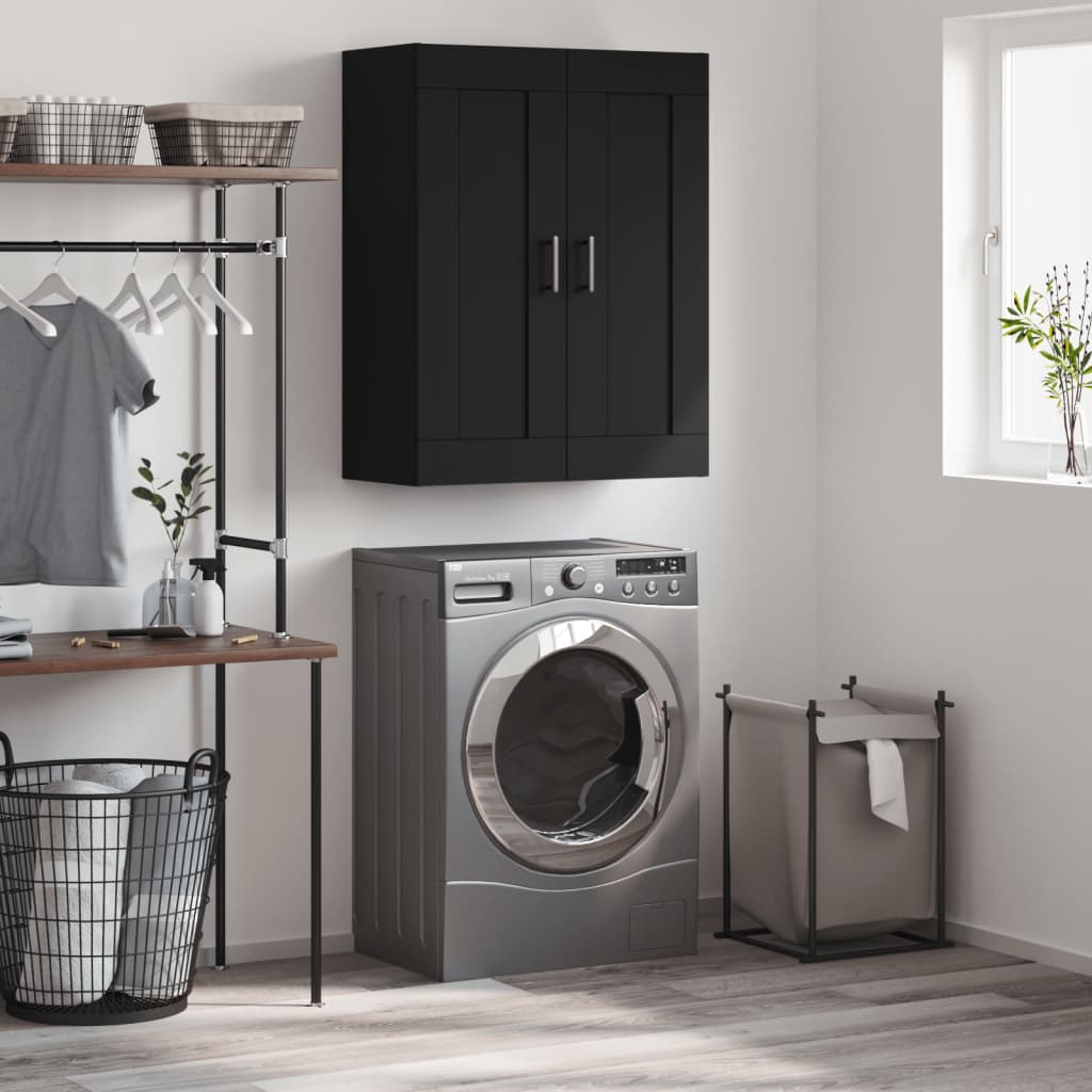 Berkfield Wall Mounted Cabinet Black 69.5x34x90 cm Engineered Wood