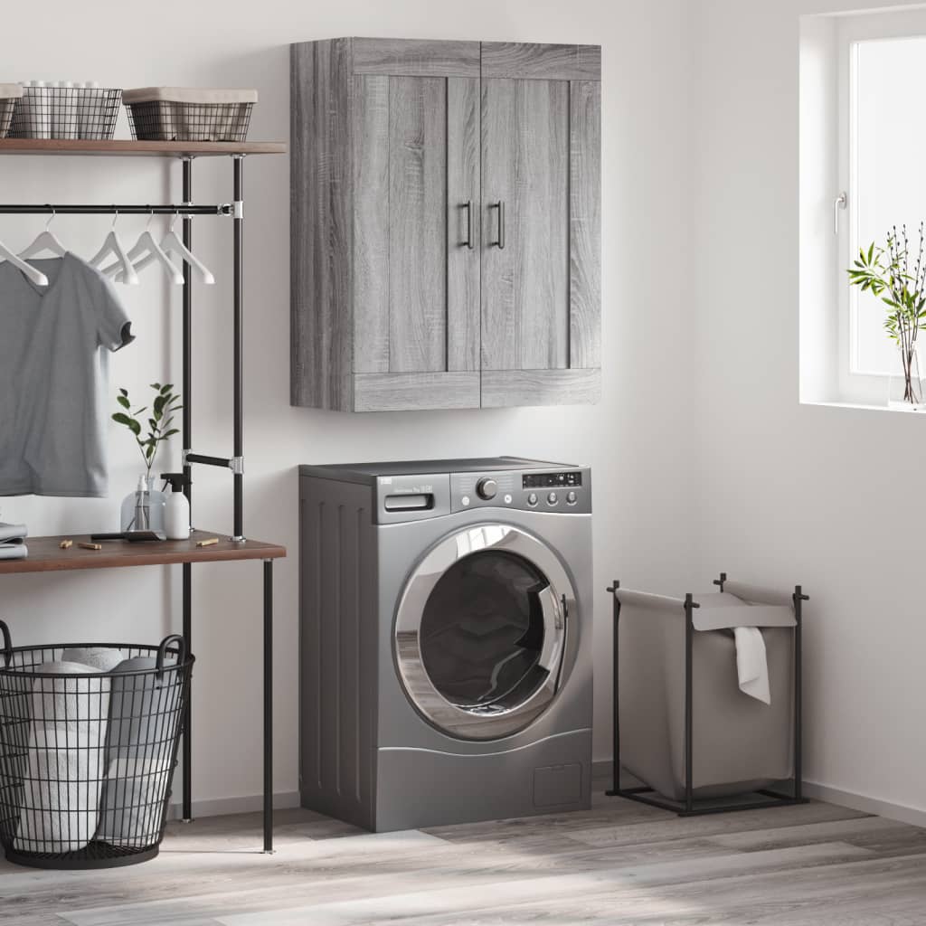 Berkfield Wall Mounted Cabinet Grey Sonoma 69.5x34x90 cm Engineered Wood