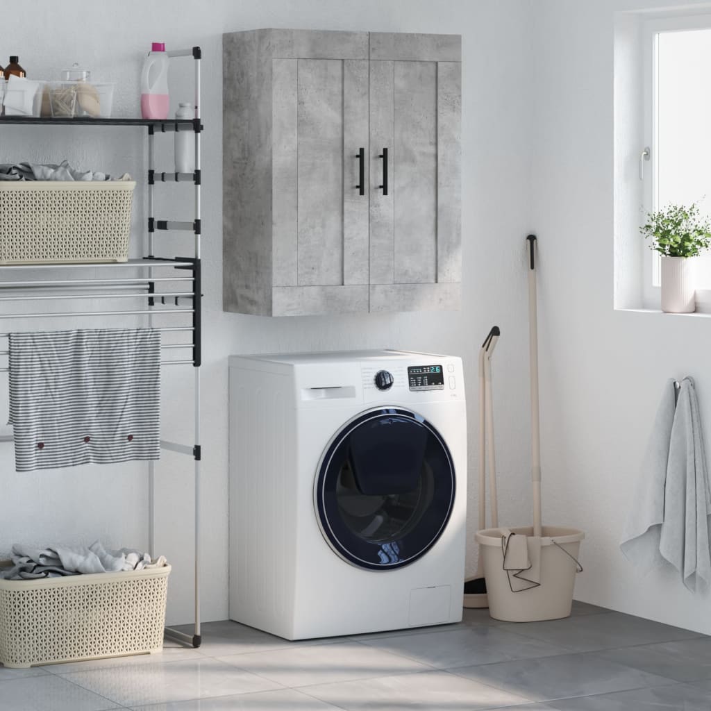 Berkfield Wall Mounted Cabinet Concrete Grey 69.5x34x90 cm Engineered Wood