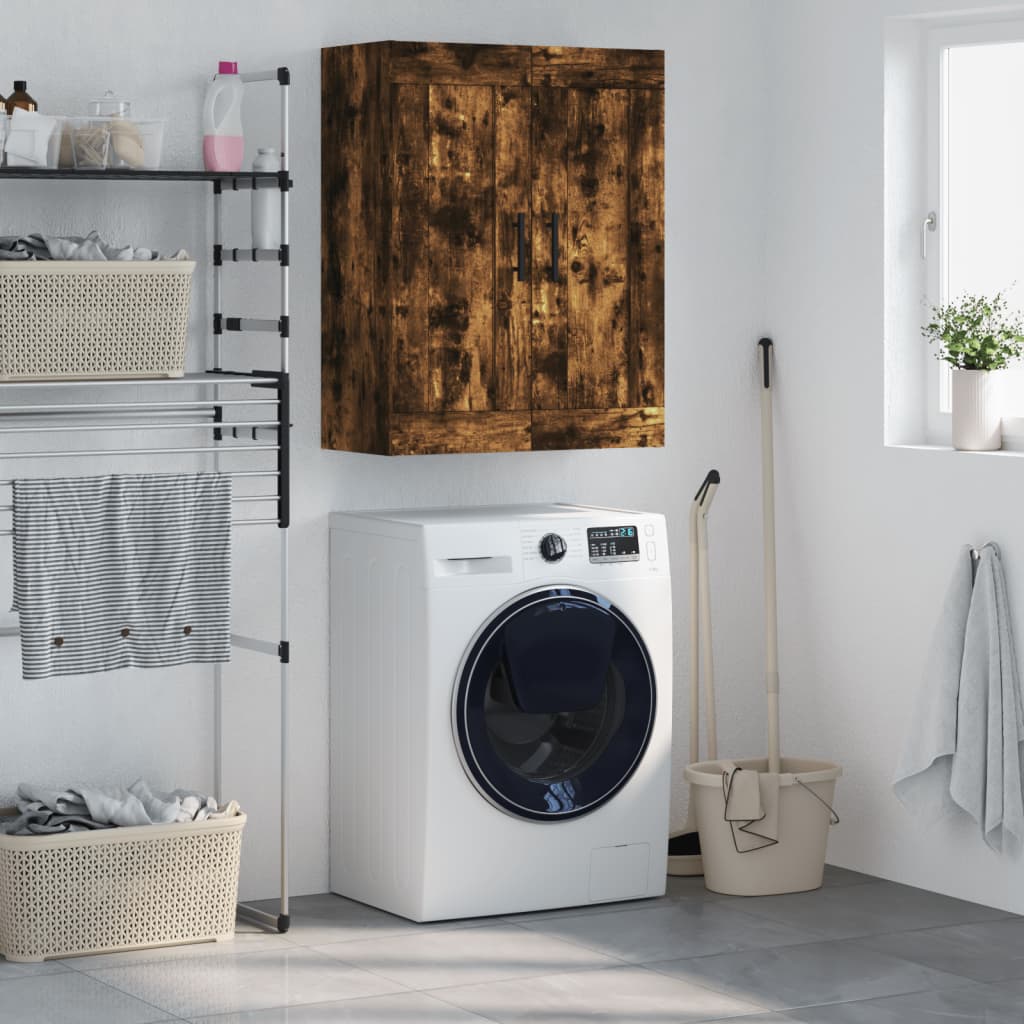 Berkfield Wall Mounted Cabinet Smoked Oak 69.5x34x90 cm Engineered Wood
