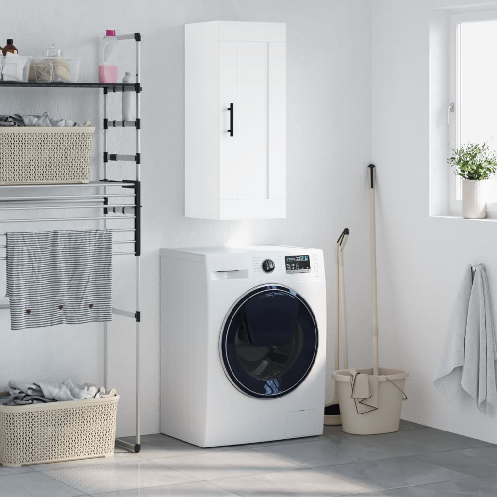 Berkfield Wall Mounted Cabinet White 34.5x34x90 cm Engineered Wood