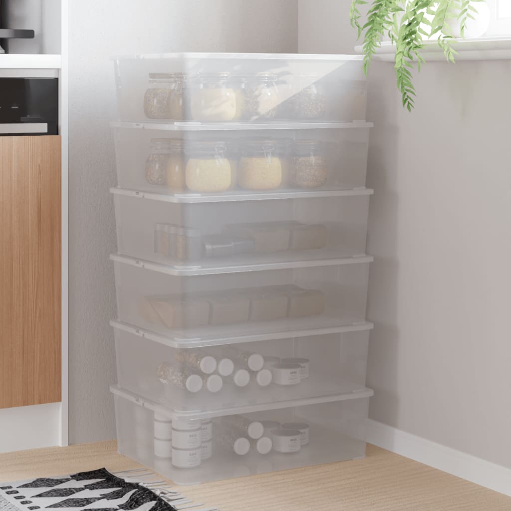 Berkfield Plastic Storage Boxes 6 pcs 25 L Stackable