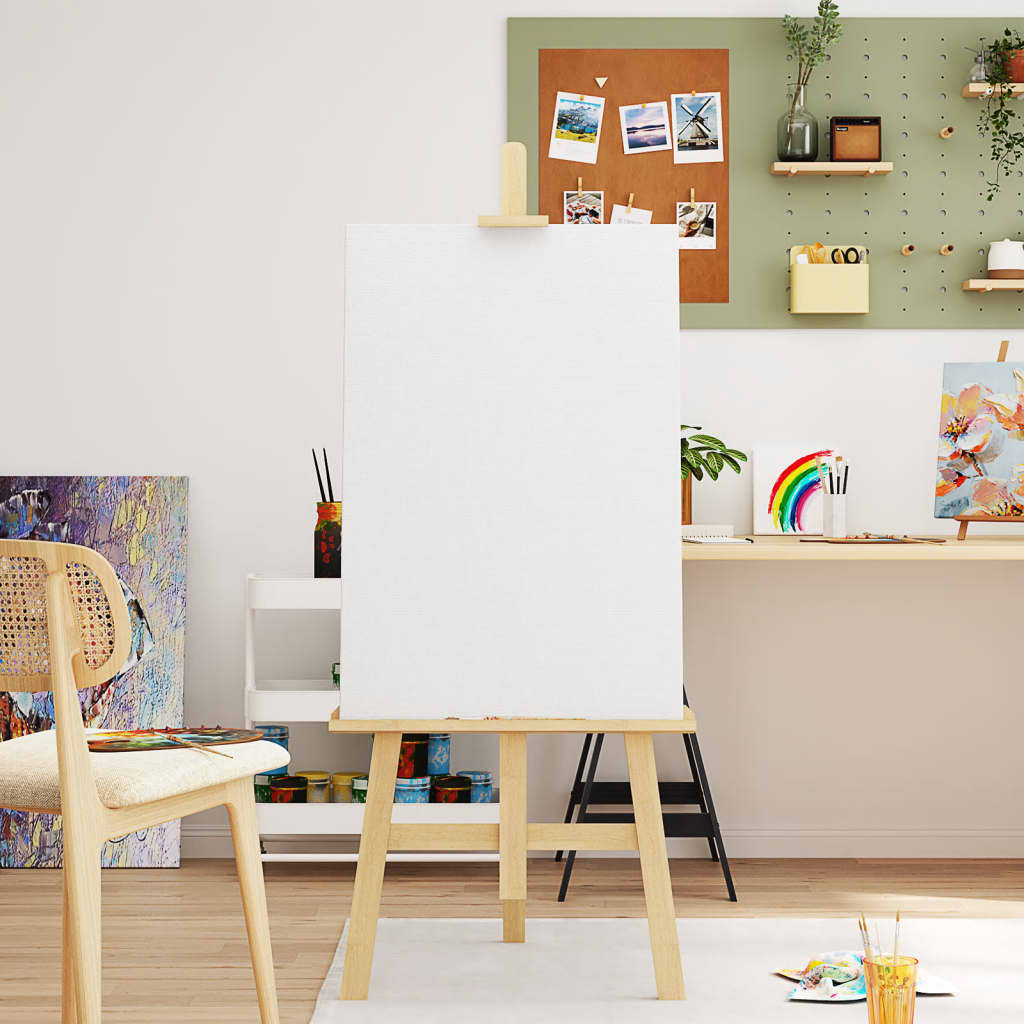 Berkfield Stretched Canvases 12 pcs White Fabric and Solid Wood Pine