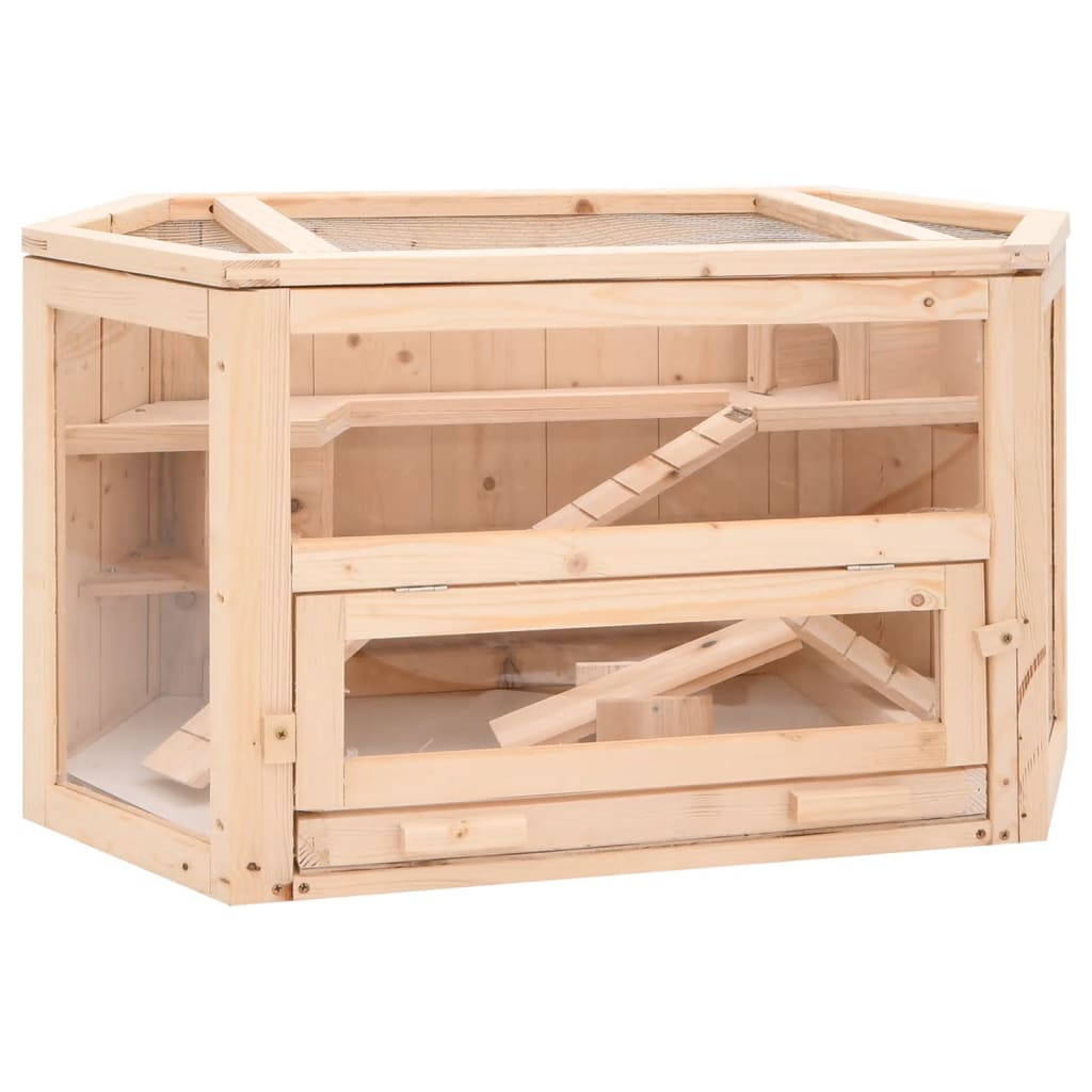 Berkfield Hamster Cage 80x40x43 cm Solid Wood Fir