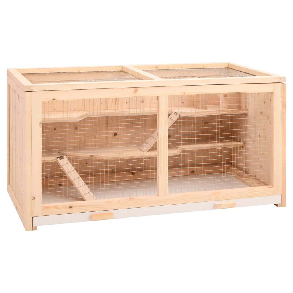 Berkfield Hamster Cage 89.5x45x45 cm Solid Wood Fir
