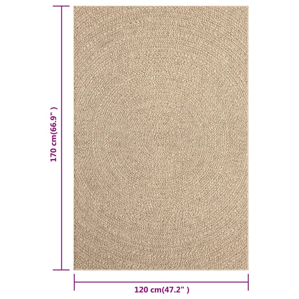 Berkfield Rug 120x170 cm Jute Look Indoor and Outdoor