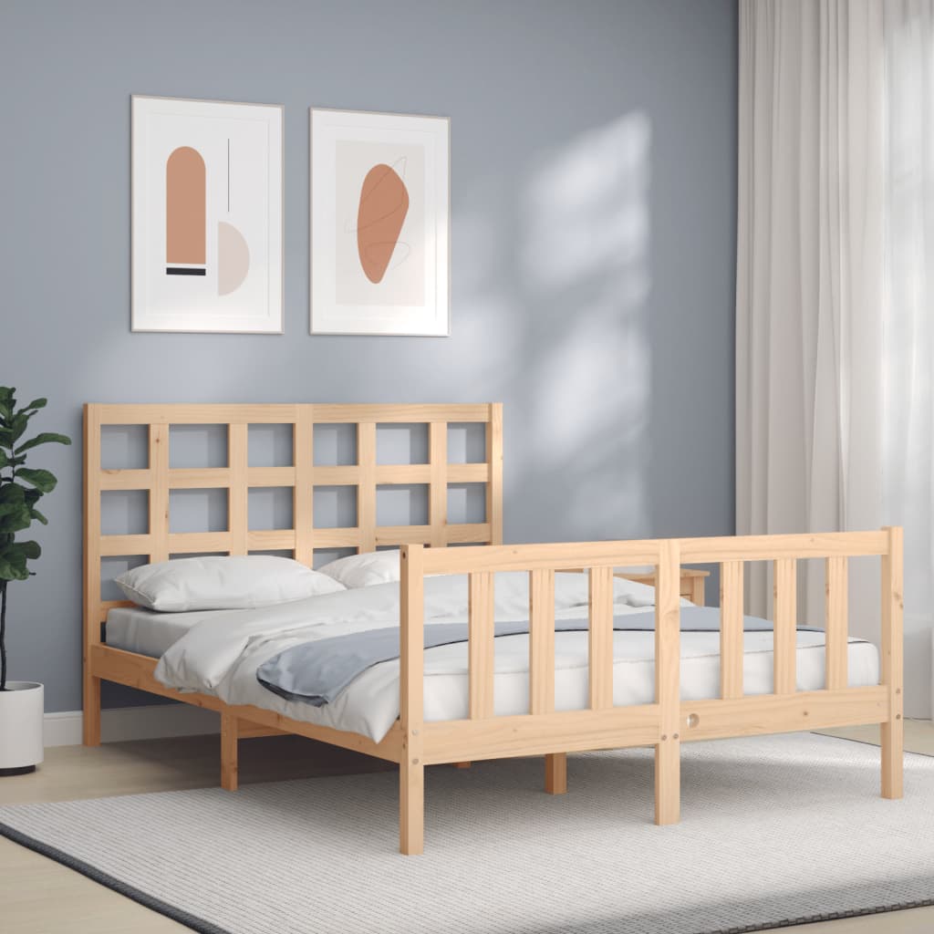 Berkfield Bed Frame with Headboard 140x200 cm Solid Wood