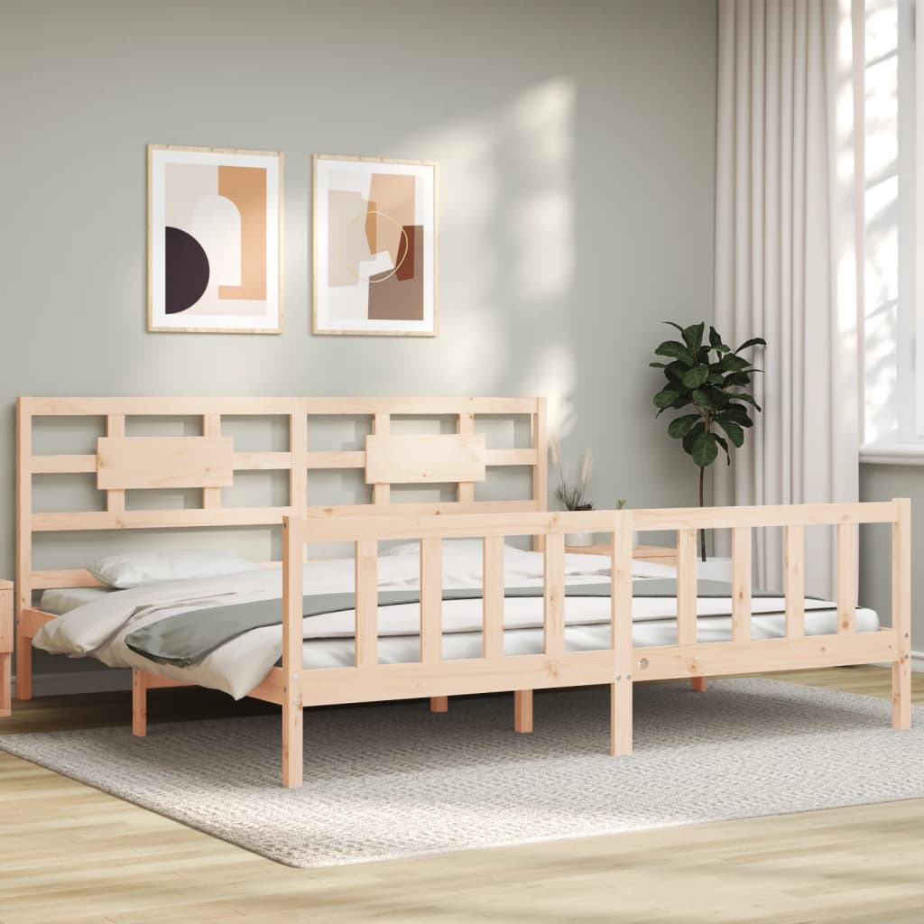 Berkfield Bed Frame with Headboard 200x200 cm Solid Wood