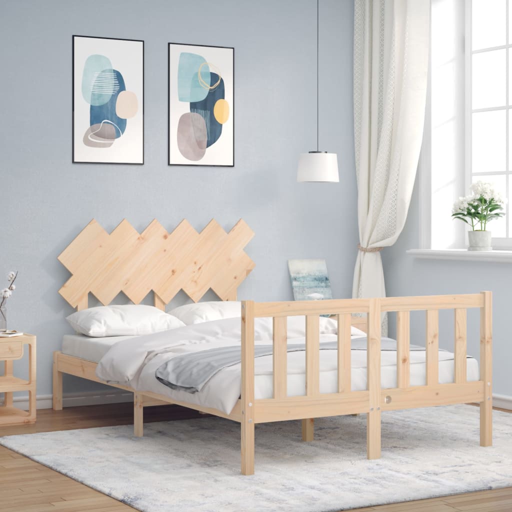 Berkfield Bed Frame with Headboard 120x200 cm Solid Wood