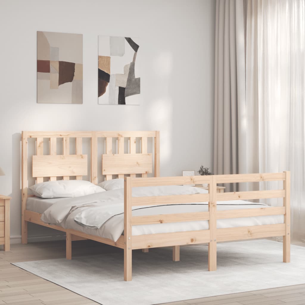 Berkfield Bed Frame with Headboard 120x200 cm Solid Wood