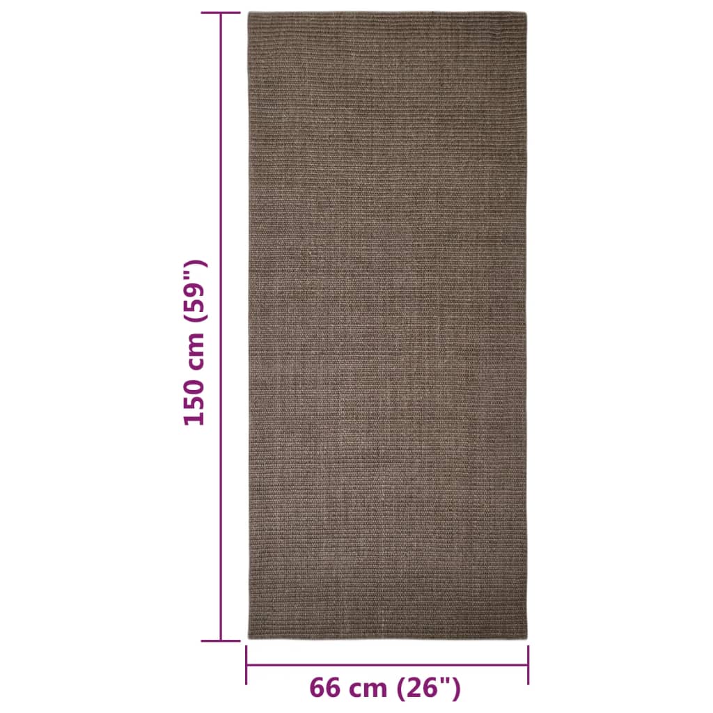 Berkfield Sisal Rug for Scratching Post Brown 66x150 cm