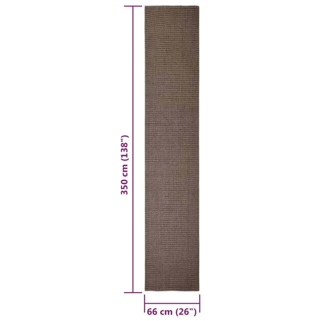 Berkfield Sisal Rug for Scratching Post Brown 66x350 cm