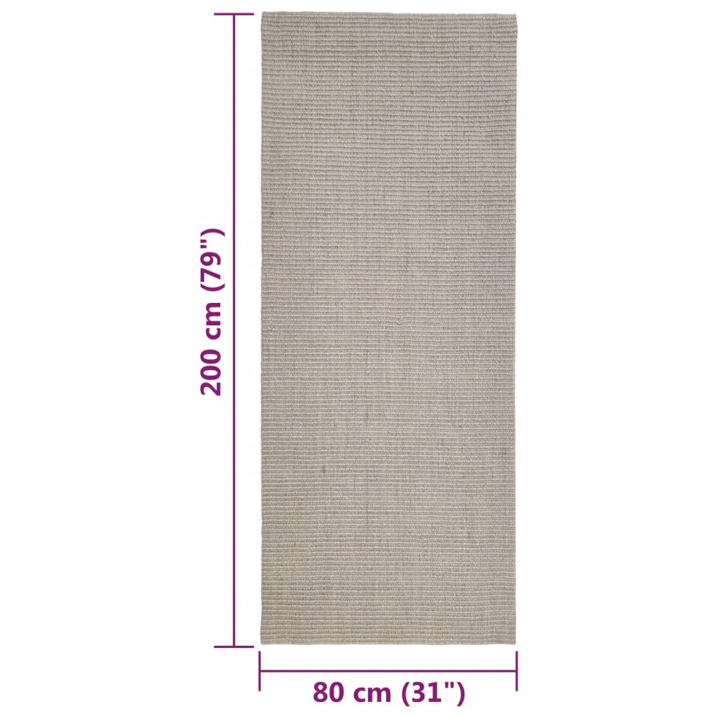 Berkfield Sisal Rug for Scratching Post Sand 80x200 cm