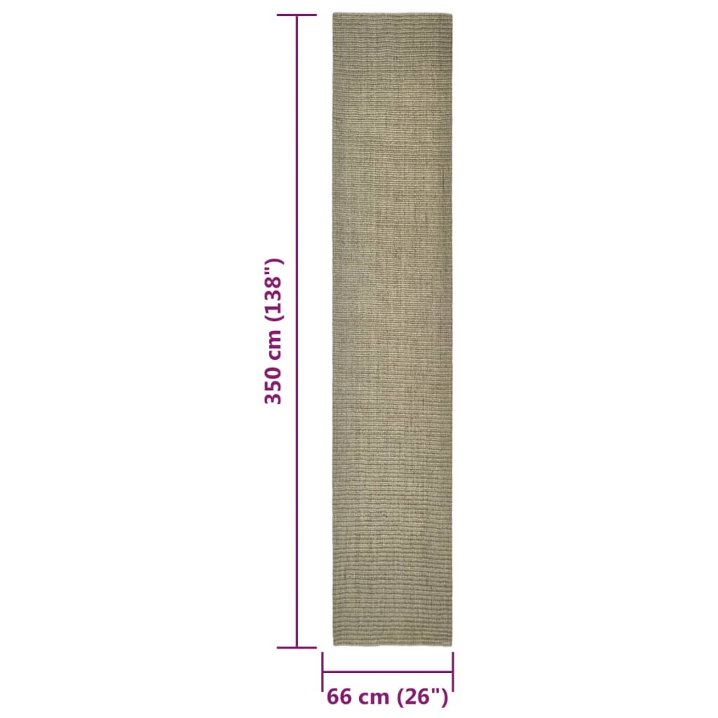 Berkfield Sisal Rug for Scratching Post Taupe 66x350 cm