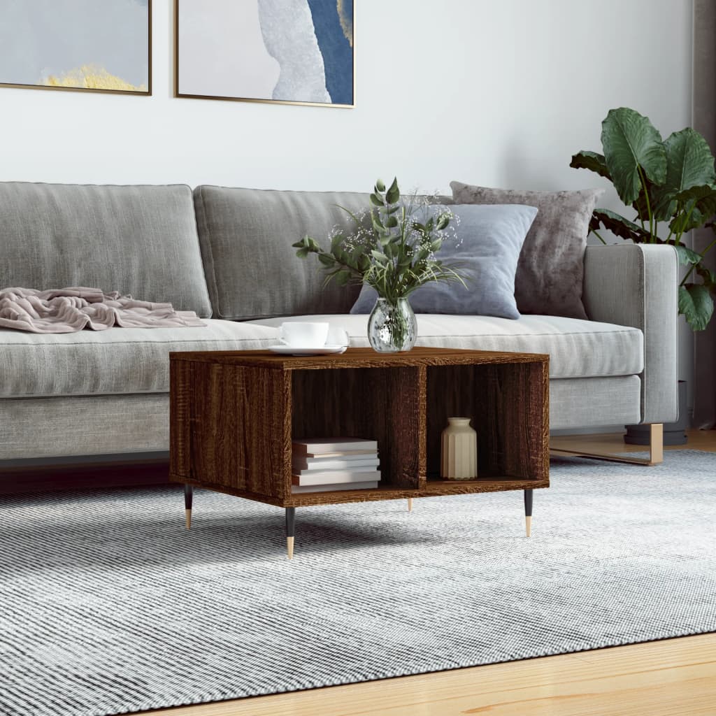 Berkfield Coffee Table Brown Oak 60x50x36.5 cm Engineered Wood
