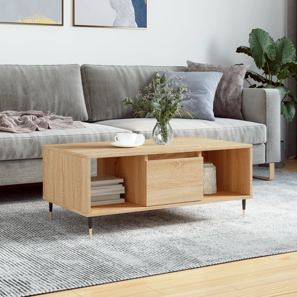 Berkfield Coffee Table Sonoma Oak 90x50x36.5 cm Engineered Wood