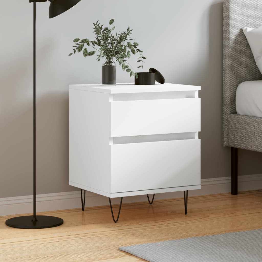 Berkfield Bedside Cabinet White 40x35x50 cm Engineered Wood