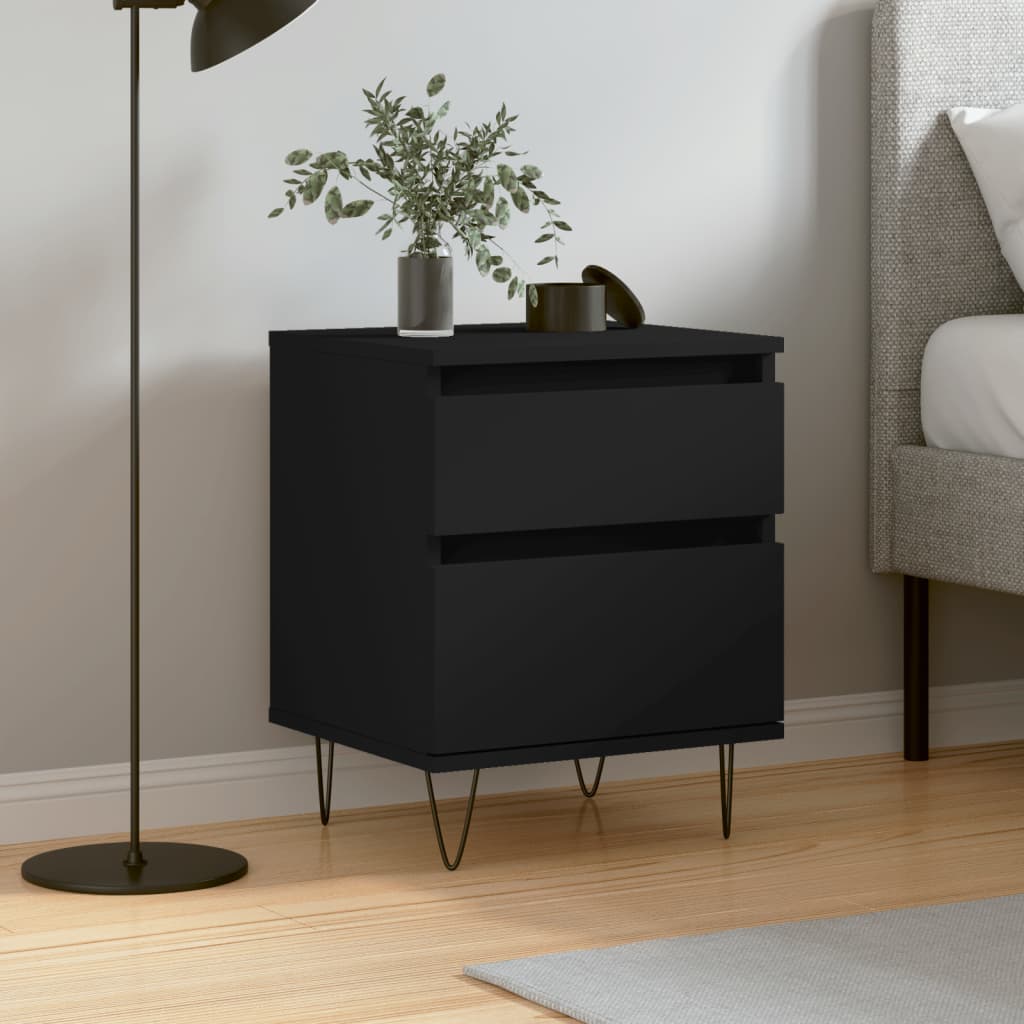 Berkfield Bedside Cabinet Black 40x35x50 cm Engineered Wood