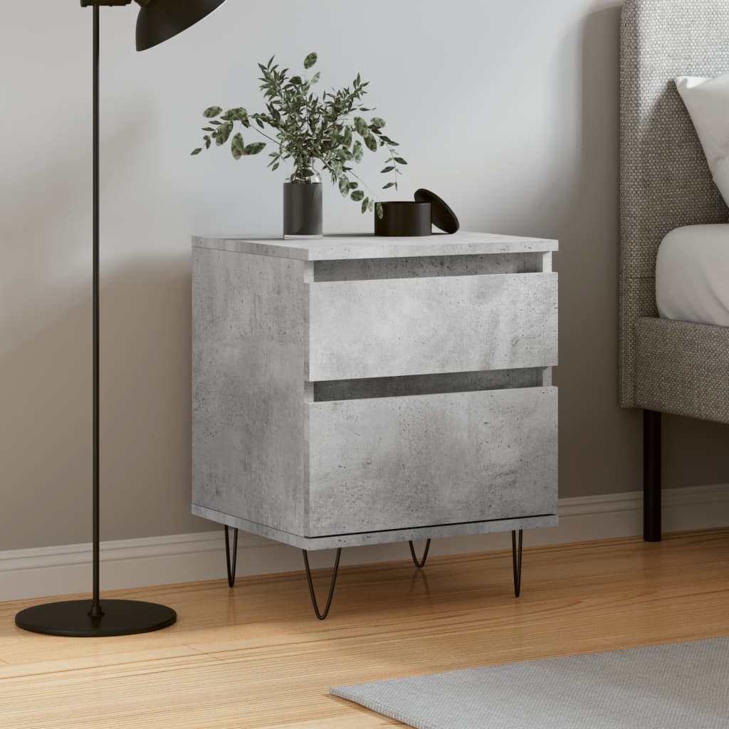 Berkfield Bedside Cabinet Concrete Grey 40x35x50 cm Engineered Wood