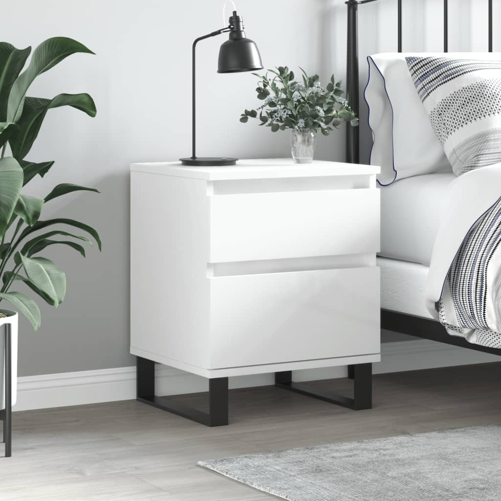 Berkfield Bedside Cabinet High Gloss White 40x35x50 cm Engineered Wood