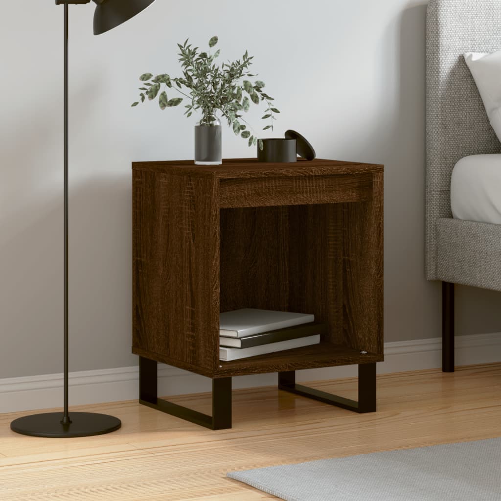 Berkfield Bedside Cabinet Brown Oak 40x35x50 cm Engineered Wood