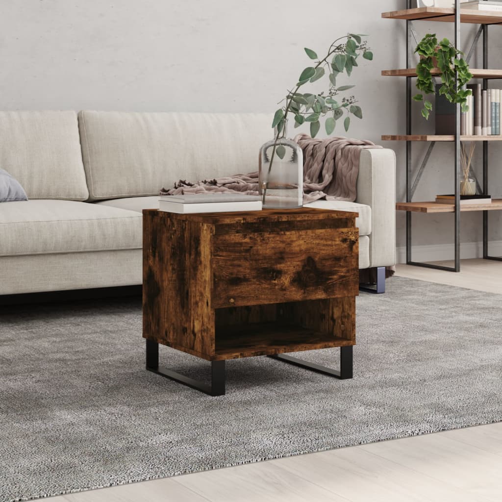 Berkfield Coffee Table Smoked Oak 50x46x50 cm Engineered Wood