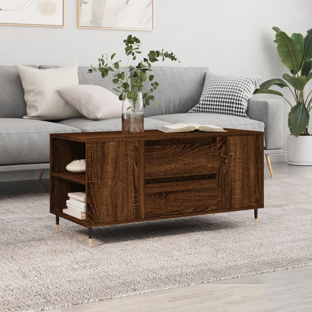 Berkfield Coffee Table Brown Oak 102x44.5x50 cm Engineered Wood