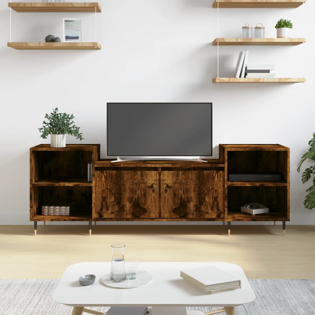 Berkfield TV Cabinet Smoked Oak 160x35x55 cm Engineered Wood