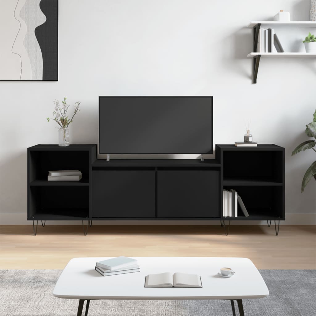 Berkfield TV Cabinet Black 160x35x55 cm Engineered Wood