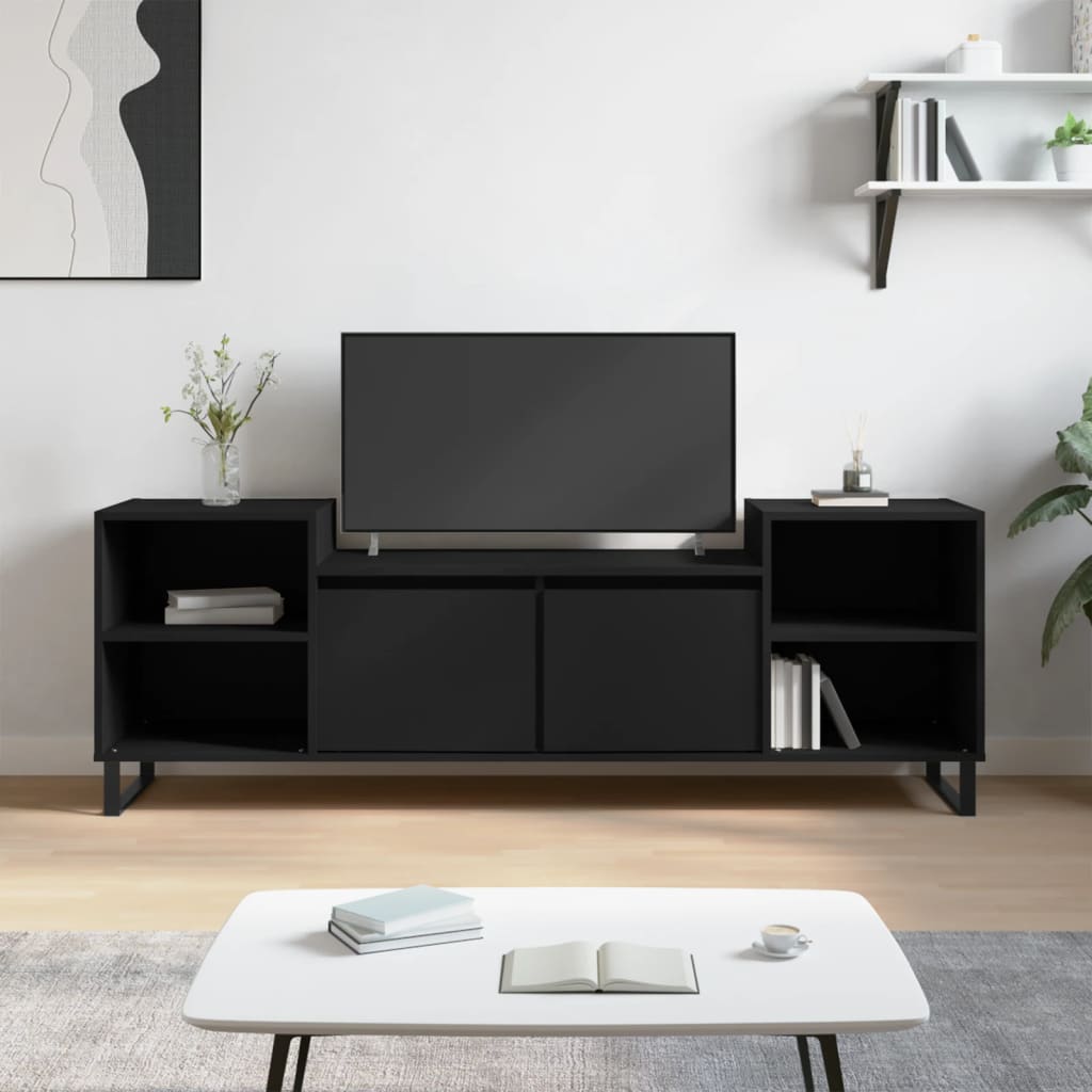 Berkfield TV Cabinet Black 160x35x55 cm Engineered Wood
