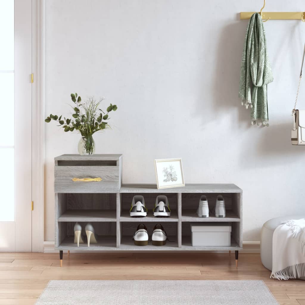 Berkfield Shoe Cabinet Grey Sonoma 102x36x60 cm Engineered Wood