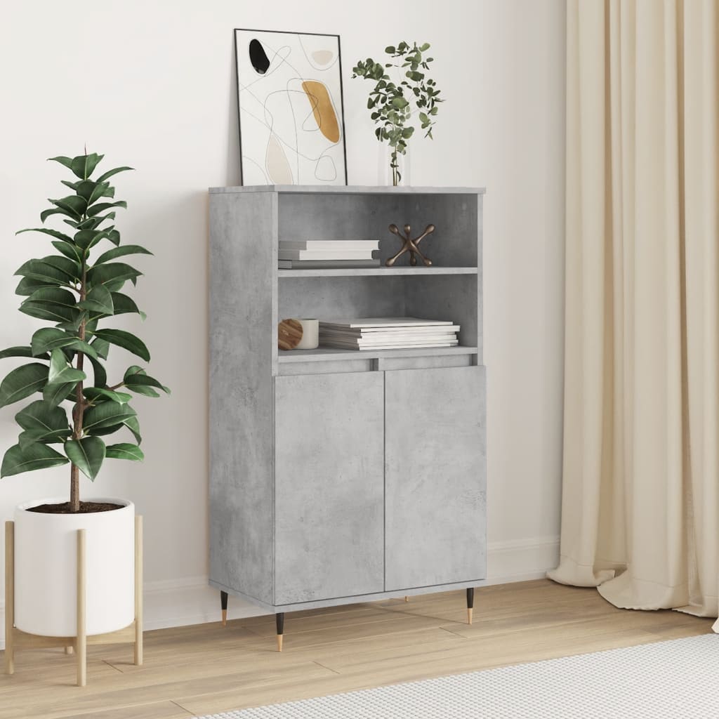 Berkfield Highboard Concrete Grey 60x36x110 cm Engineered Wood