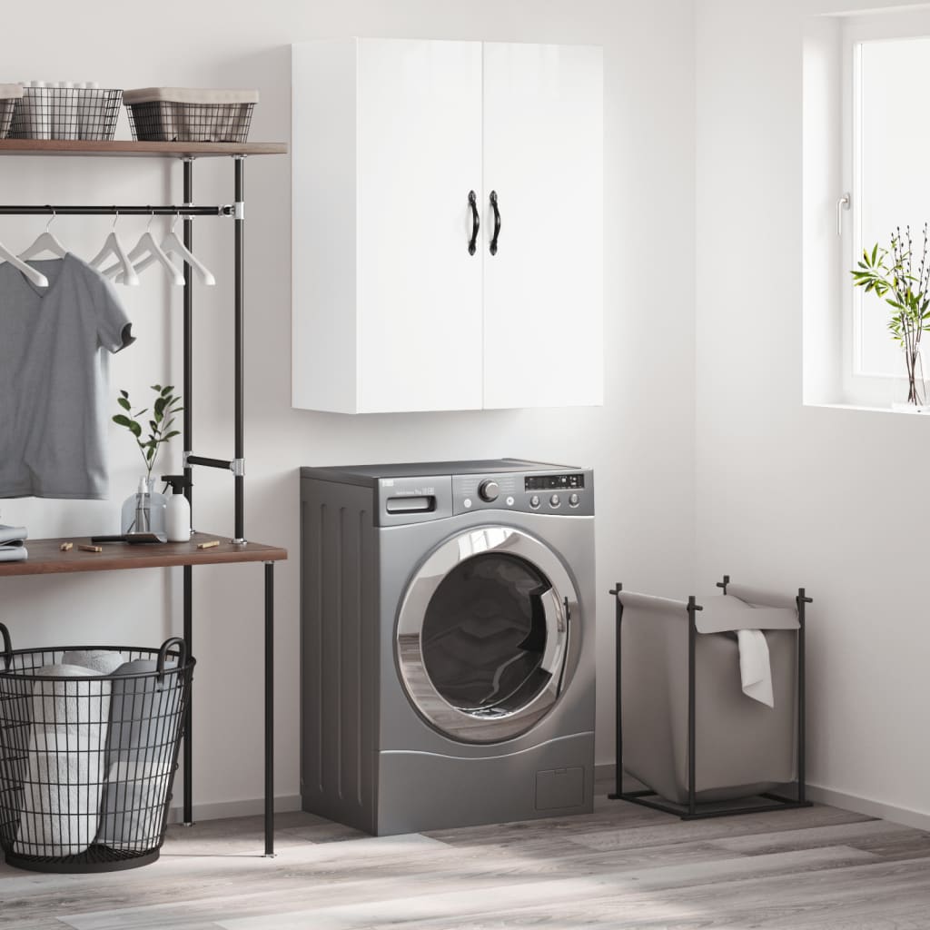 Berkfield Wall Mounted Cabinet High Gloss White 69.5x34x90 cm Engineered Wood